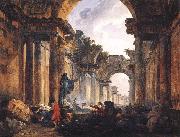 ROBERT, Hubert Imaginary View of the Grande Galerie in the Louvre in Ruins AG France oil painting reproduction